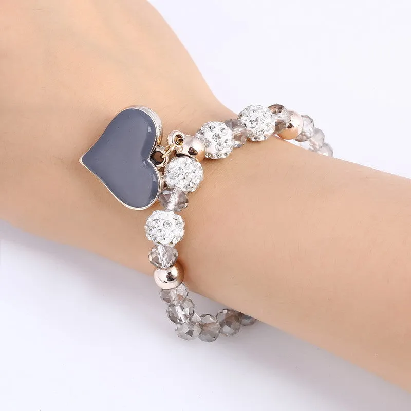 Romantic Vintage Bracelet with Heart Pendant