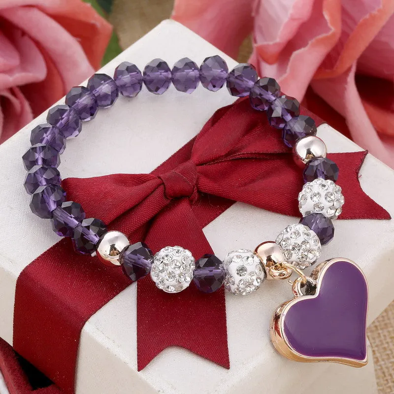Romantic Vintage Bracelet with Heart Pendant