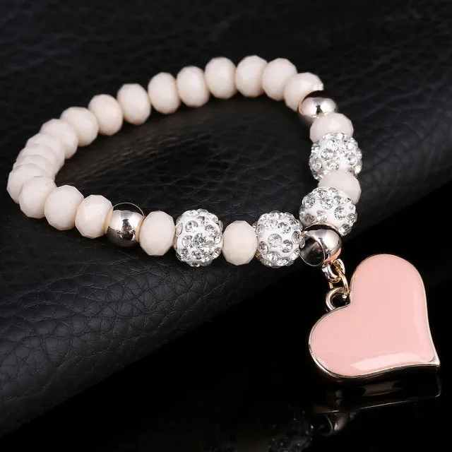 Romantic Vintage Bracelet with Heart Pendant