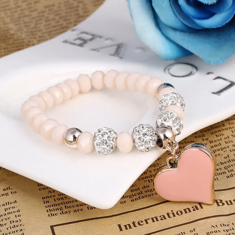 Romantic Vintage Bracelet with Heart Pendant