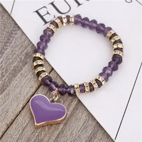 Romantic Vintage Bracelet with Heart Pendant