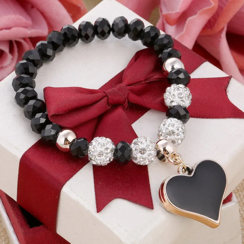 Romantic Vintage Bracelet with Heart Pendant