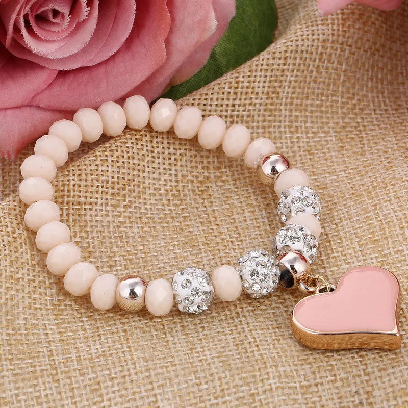 Romantic Vintage Bracelet with Heart Pendant
