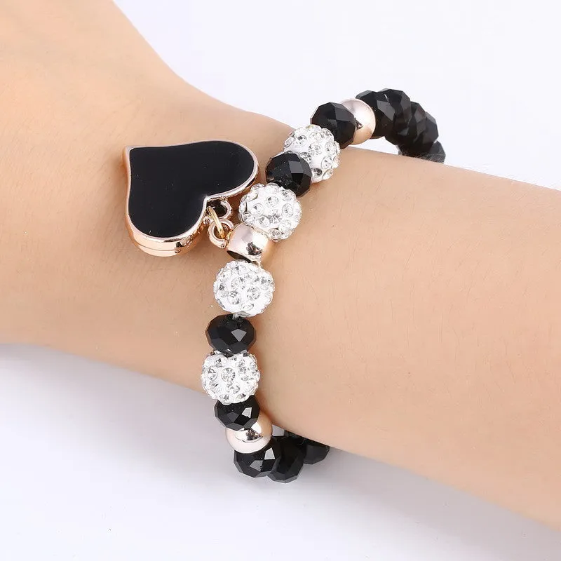 Romantic Vintage Bracelet with Heart Pendant