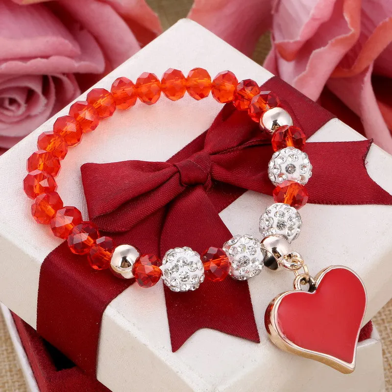 Romantic Vintage Bracelet with Heart Pendant