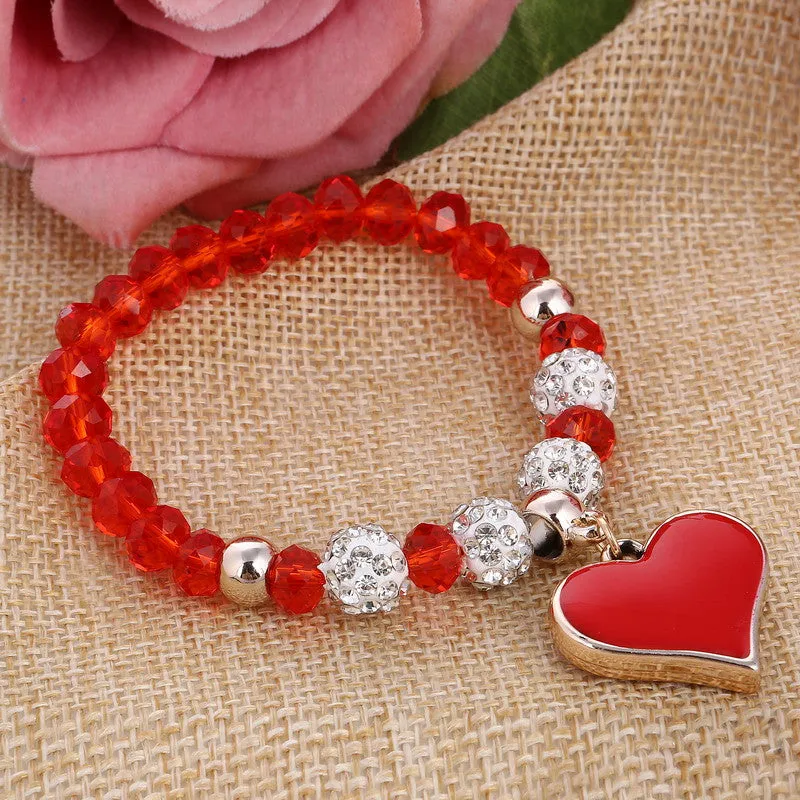 Romantic Vintage Bracelet with Heart Pendant