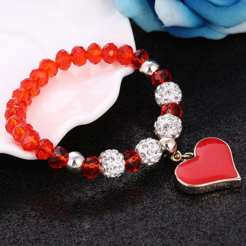 Romantic Vintage Bracelet with Heart Pendant