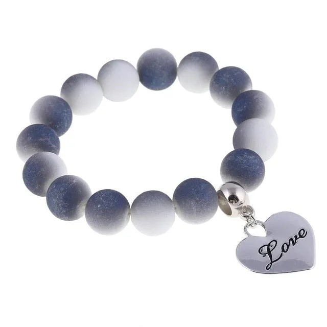 Romantic Vintage Bracelet with Heart Pendant