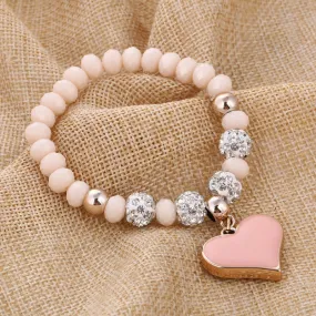 Romantic Vintage Bracelet with Heart Pendant
