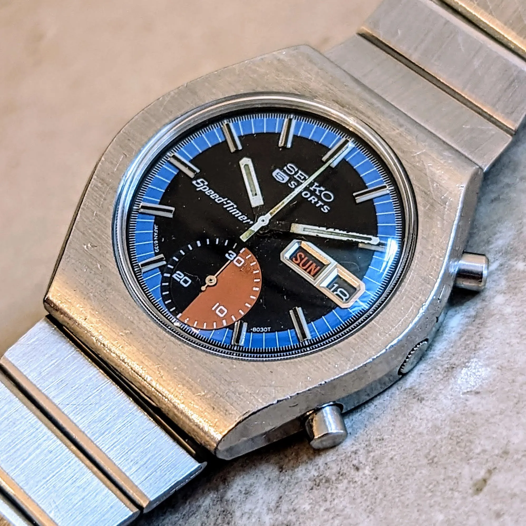 SEIKO Automatic Chronograph Watch Day/Date Indicator Wristwatch