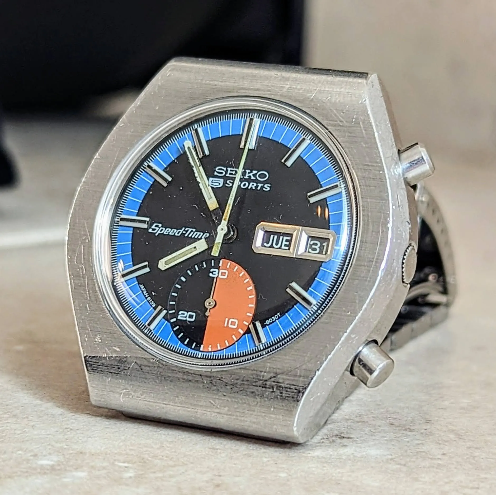 SEIKO Automatic Chronograph Watch Day/Date Indicator Wristwatch