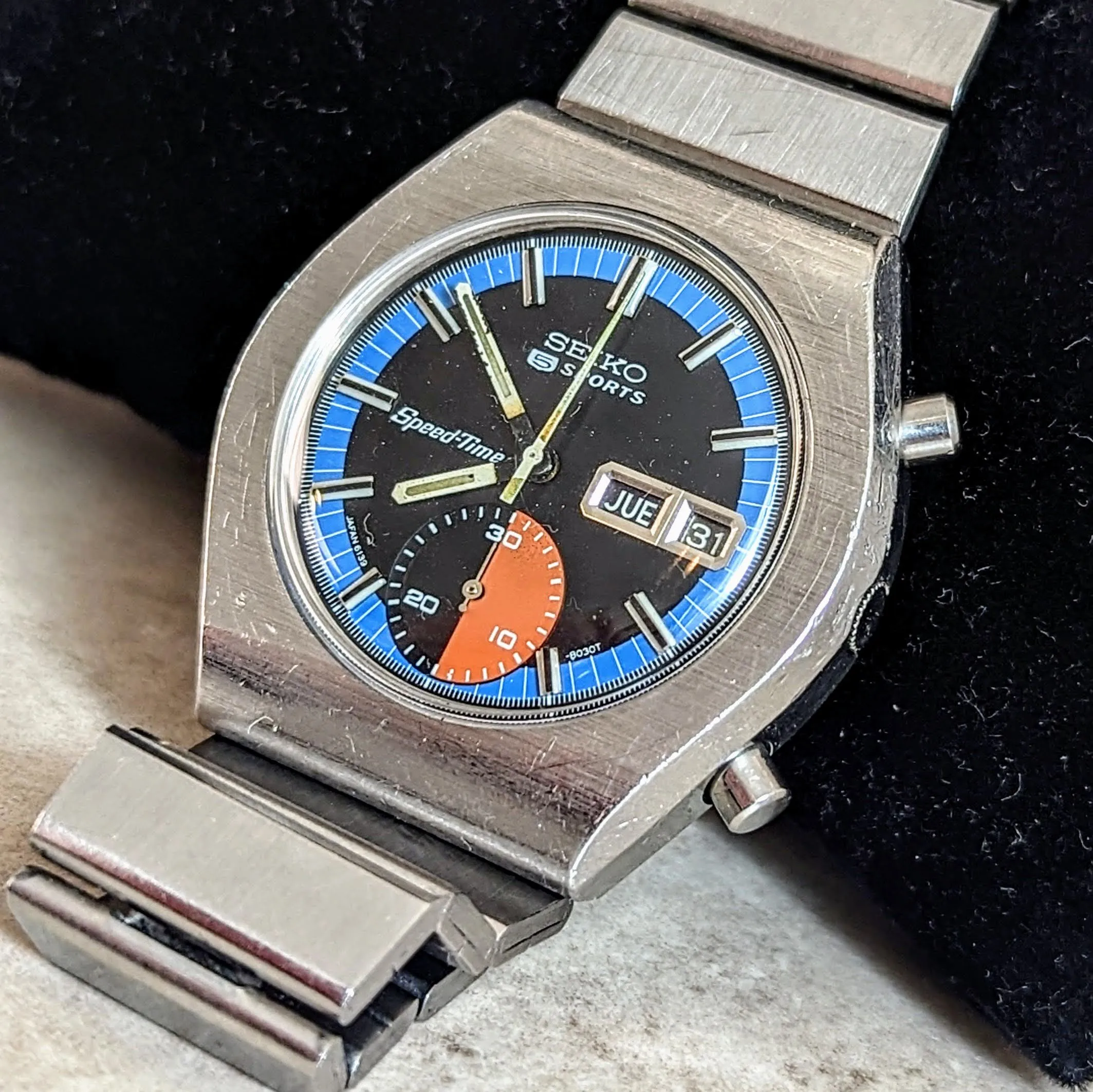 SEIKO Automatic Chronograph Watch Day/Date Indicator Wristwatch