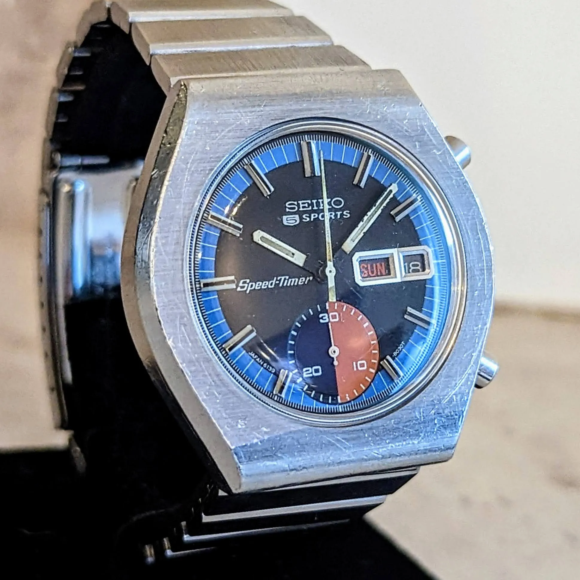 SEIKO Automatic Chronograph Watch Day/Date Indicator Wristwatch