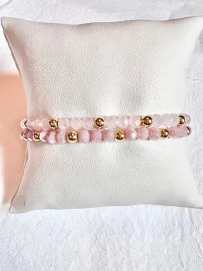 SHELL PINK BEADED STACK