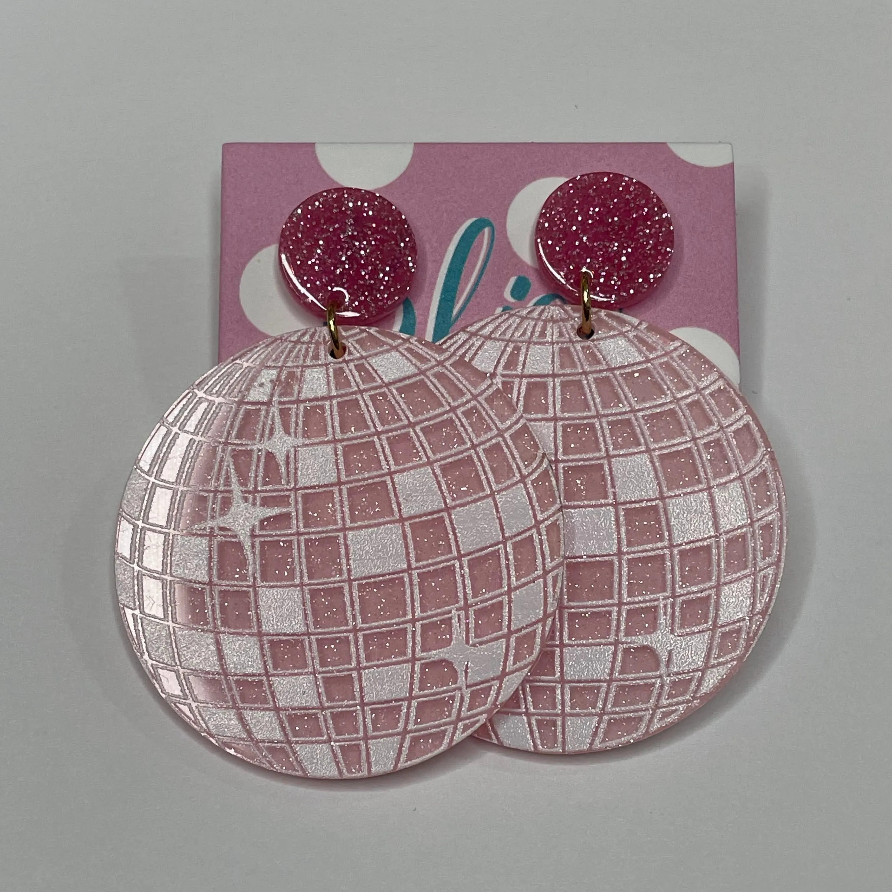 Shiny Disco Ball Acrylic Statement Earrings- More Styles Available!