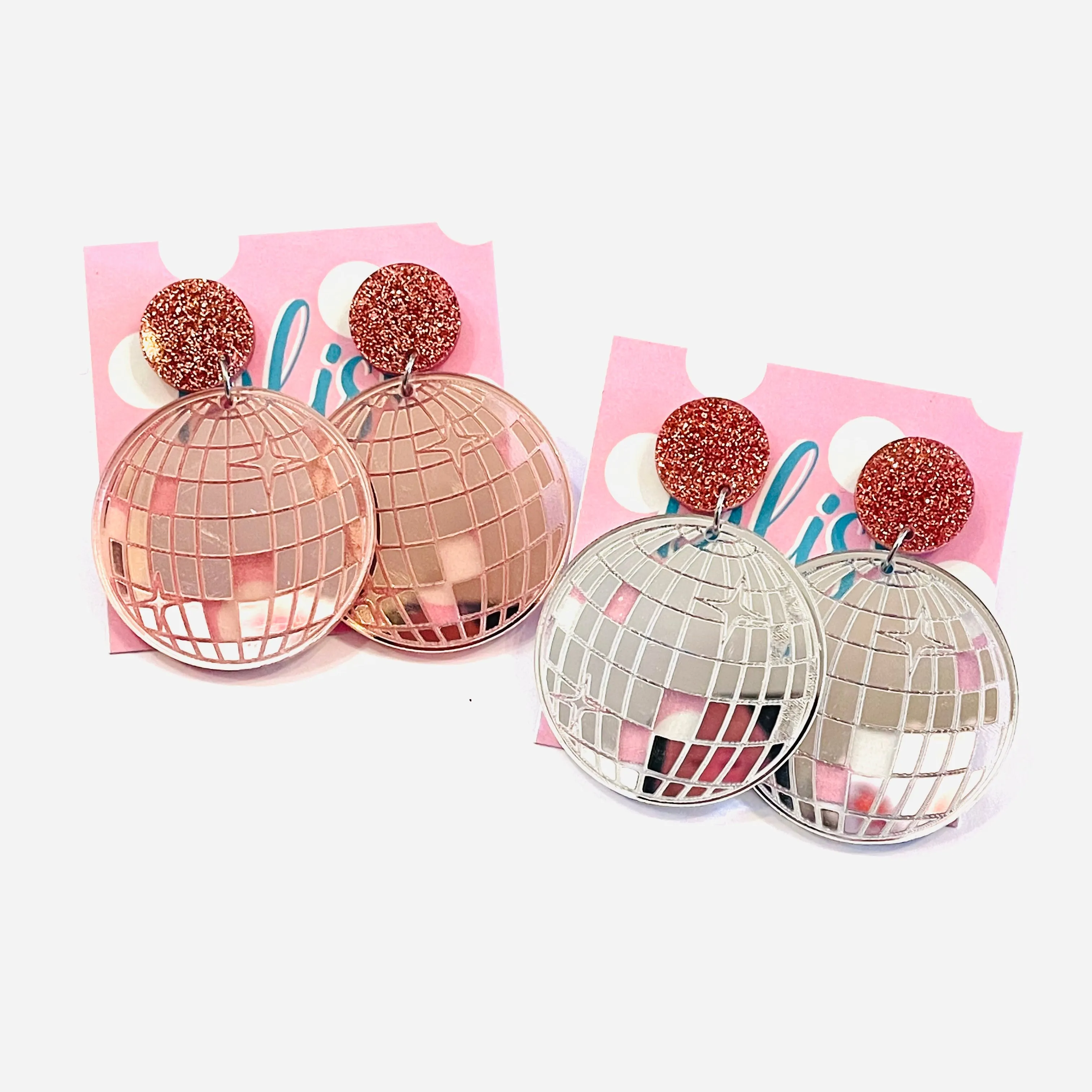 Shiny Disco Ball Acrylic Statement Earrings- More Styles Available!