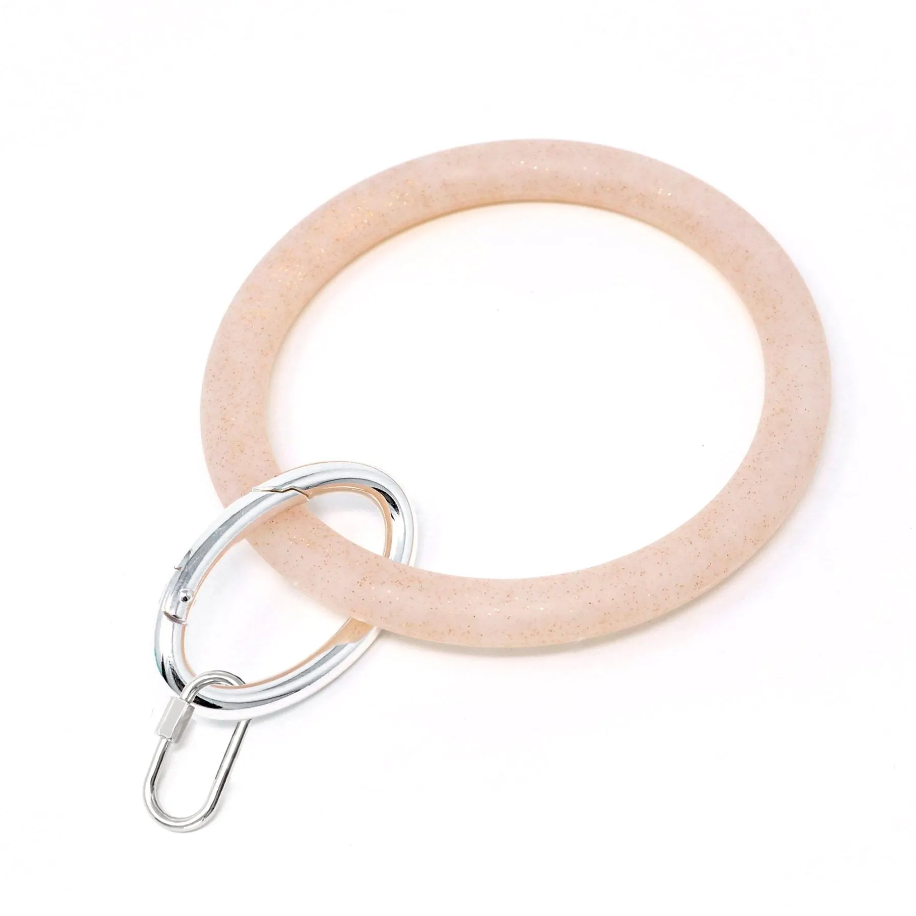 Silicone Keyring Bracelet with Carabiner Lock