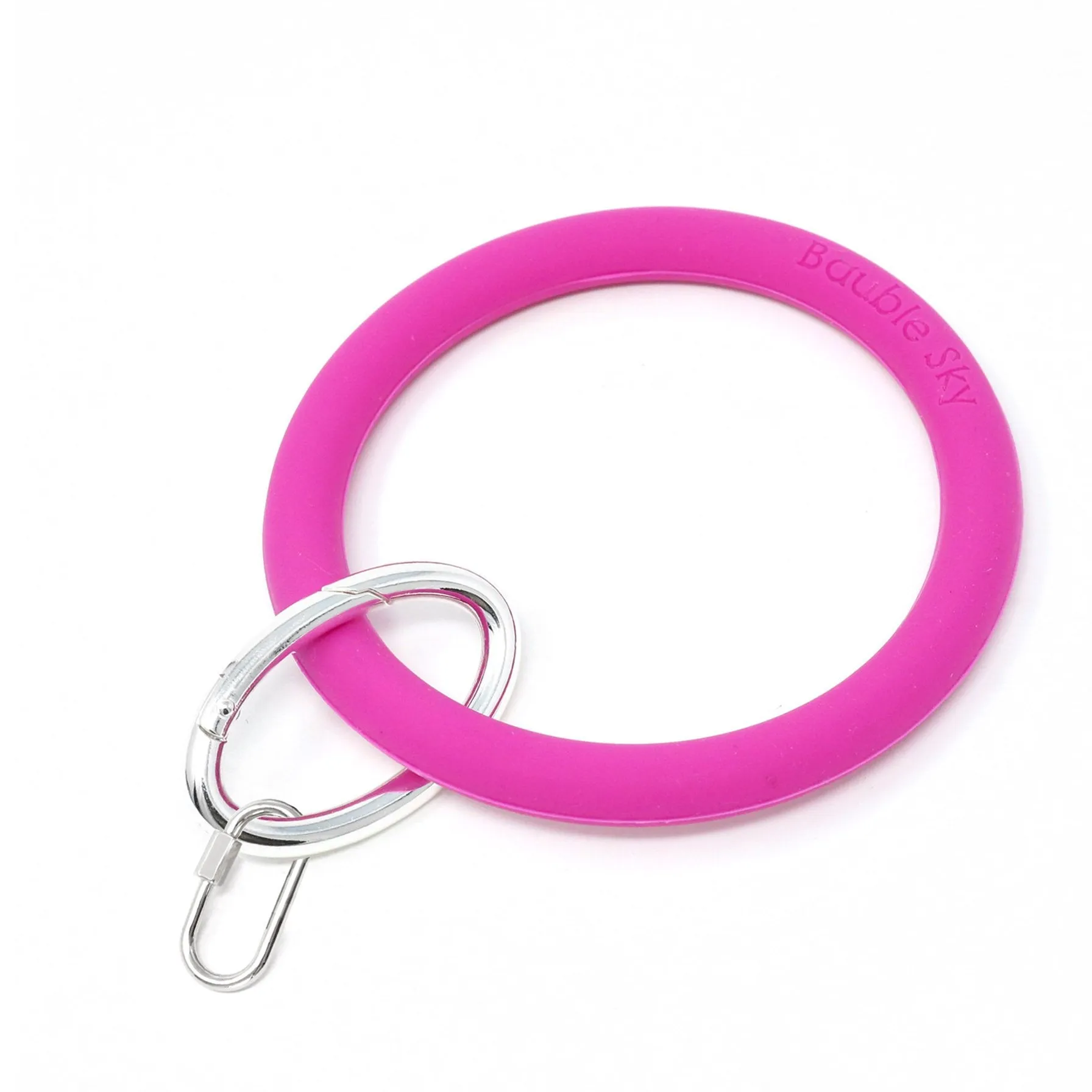 Silicone Keyring Bracelet with Carabiner Lock