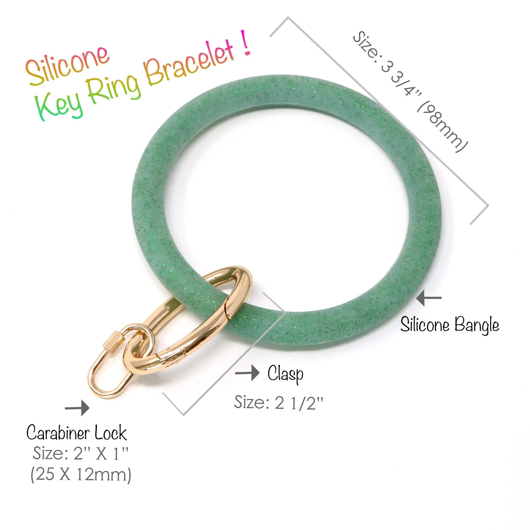 Silicone Keyring Bracelet with Carabiner Lock