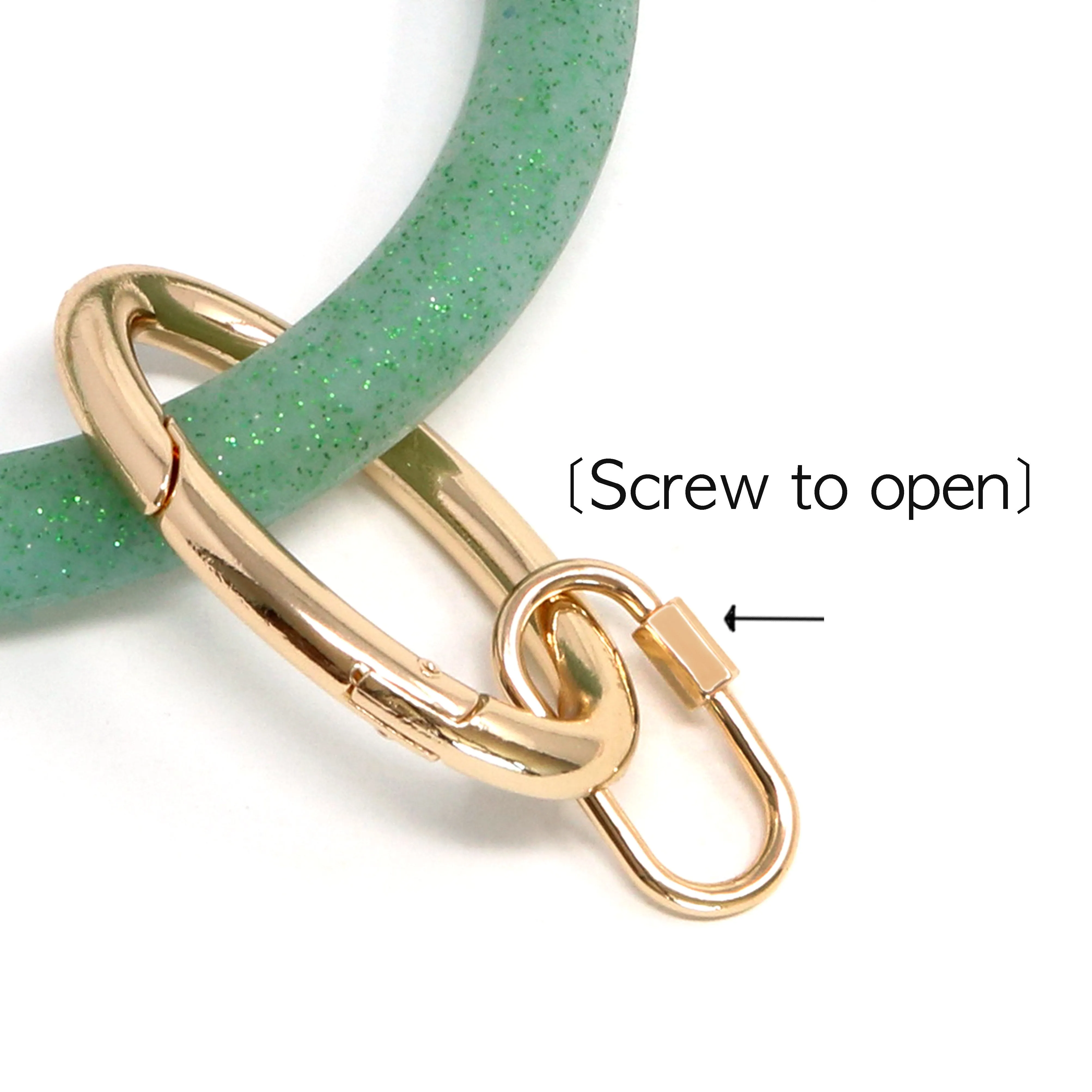 Silicone Keyring Bracelet with Carabiner Lock