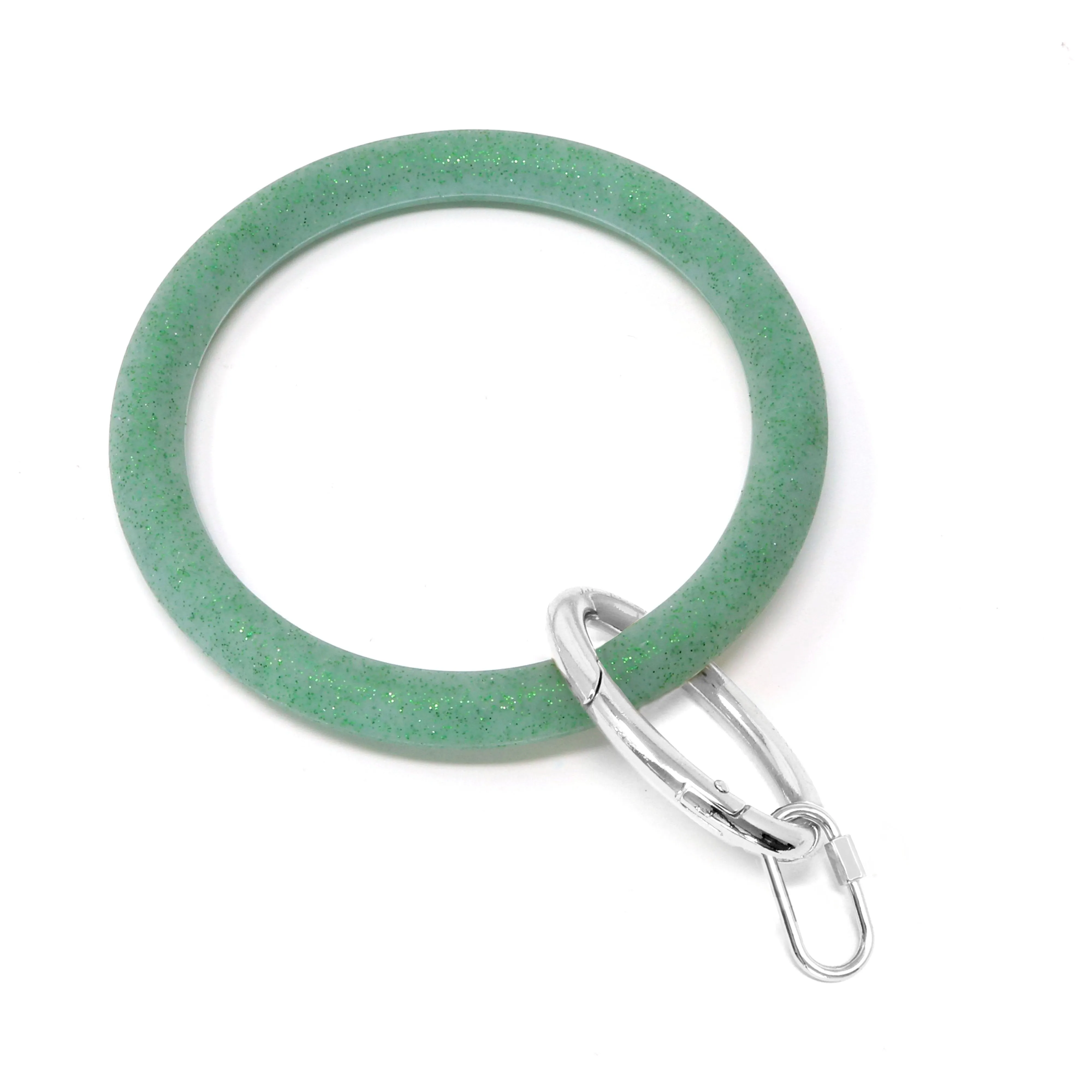 Silicone Keyring Bracelet with Carabiner Lock