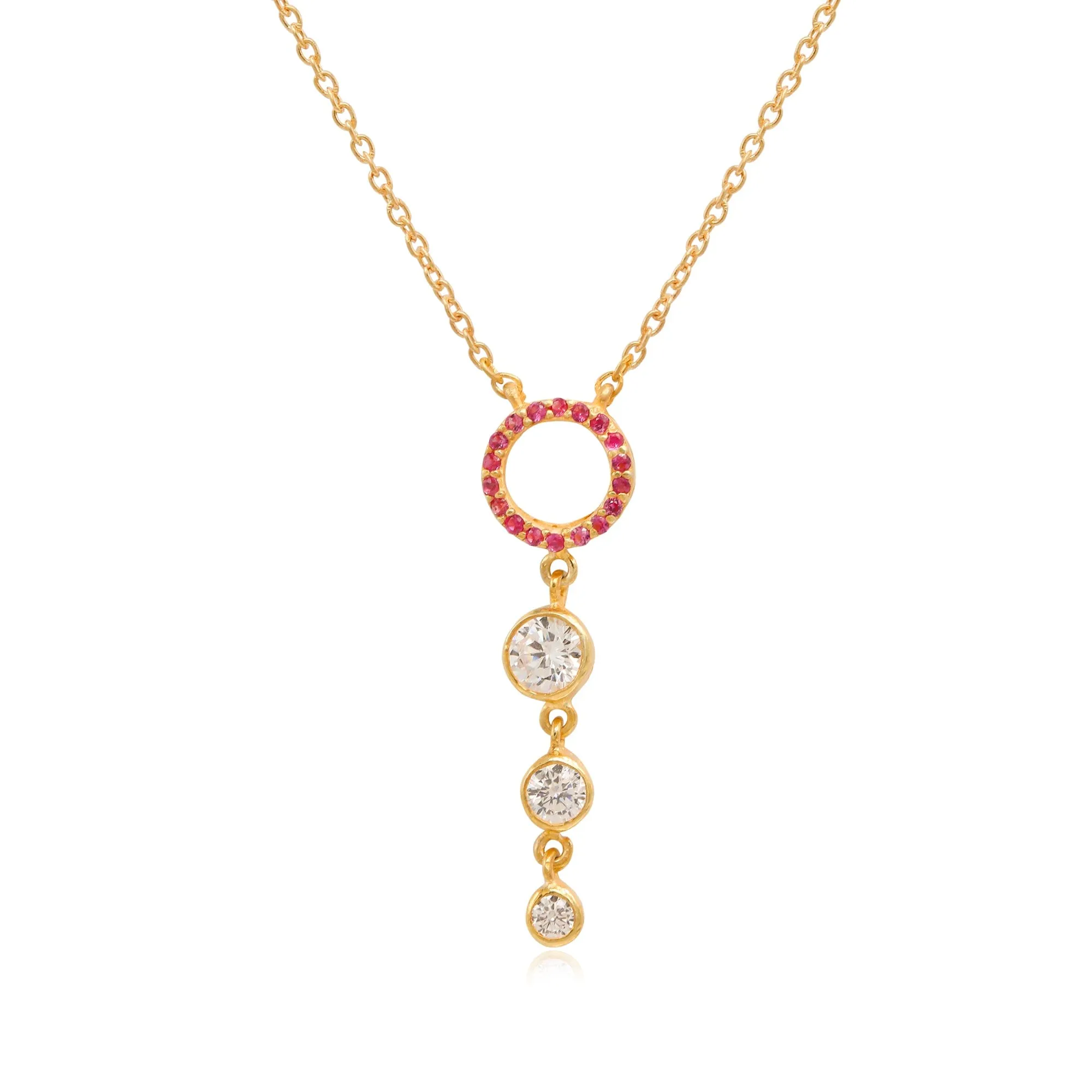 Silver 92.5 Pink Zircon Dangling Mangalsutra