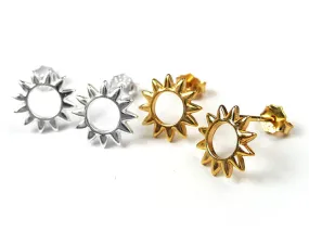 Silver Earrings - Sunburst