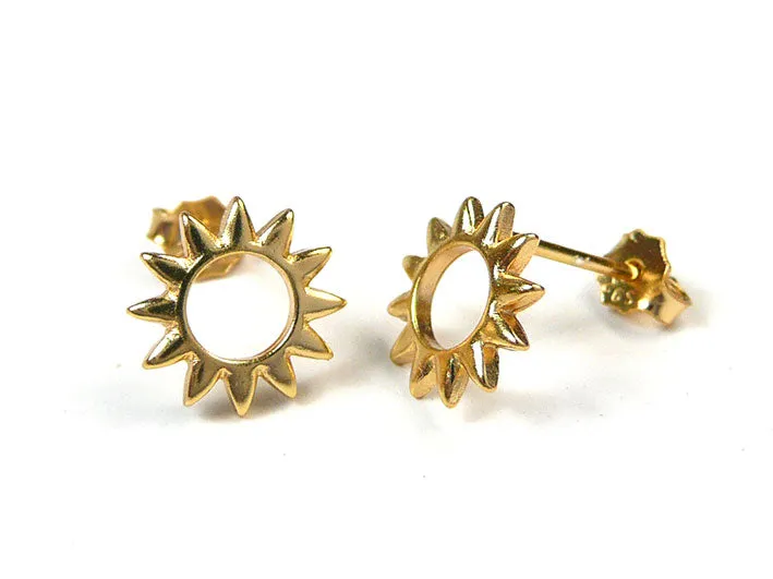 Silver Earrings - Sunburst