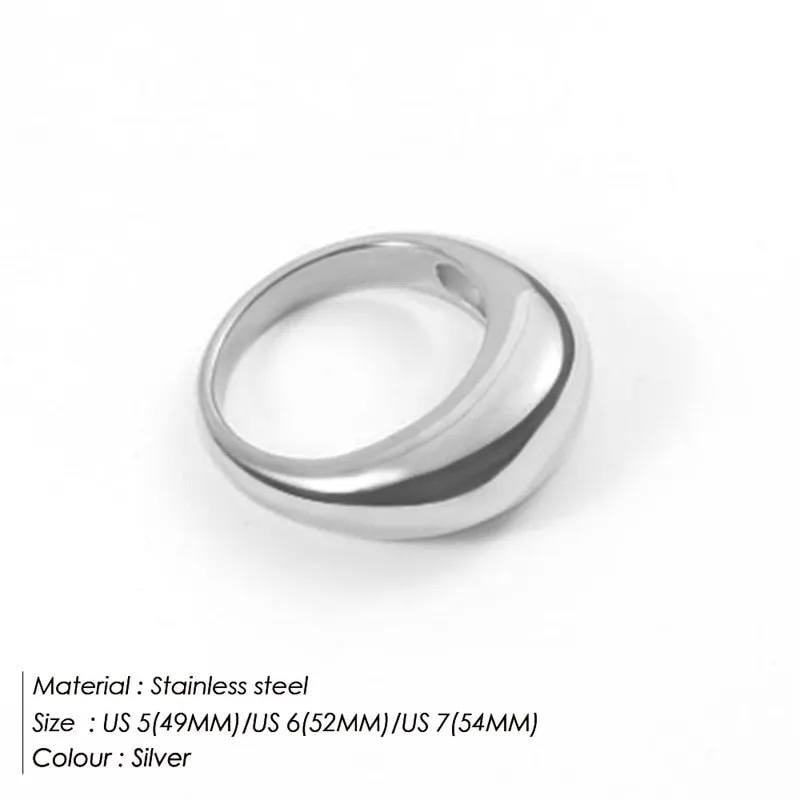 Simple Water Resistant Stainless Steel Rings