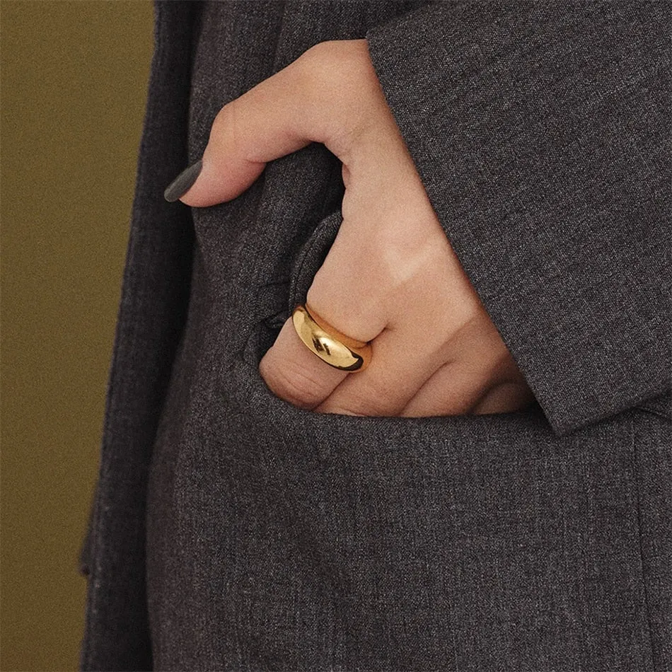 Simple Water Resistant Stainless Steel Rings