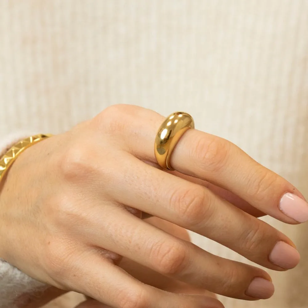 Simple Water Resistant Stainless Steel Rings