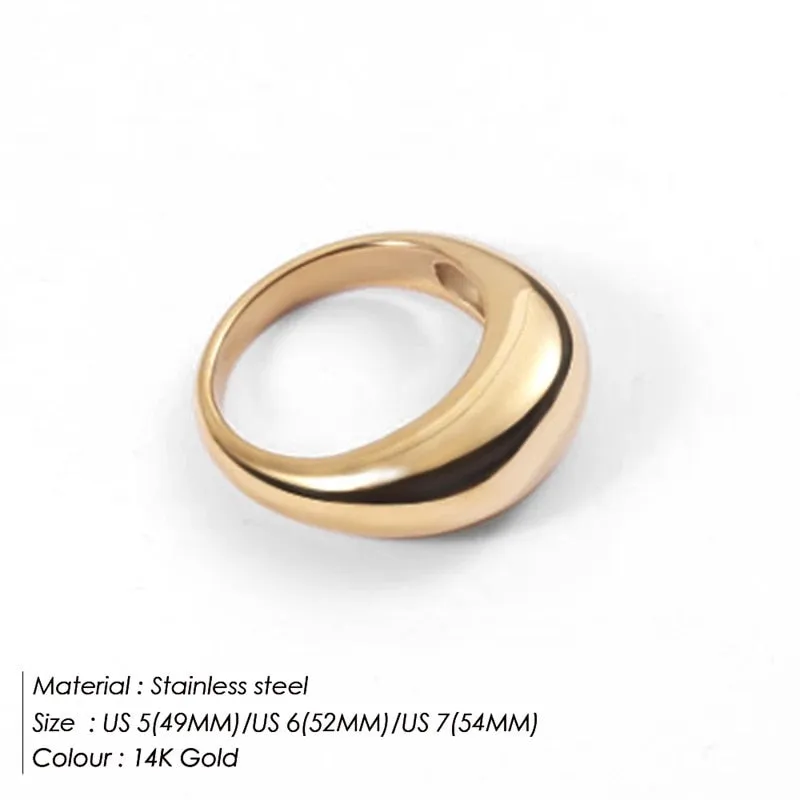 Simple Water Resistant Stainless Steel Rings