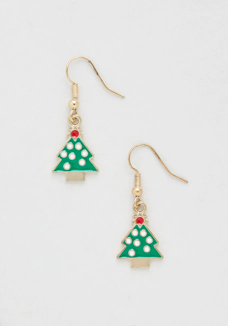 Snow Speckled Spruces Earrings