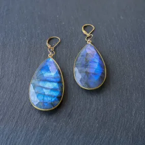 Something Blue - Blue Labradorite Teardrop Earrings