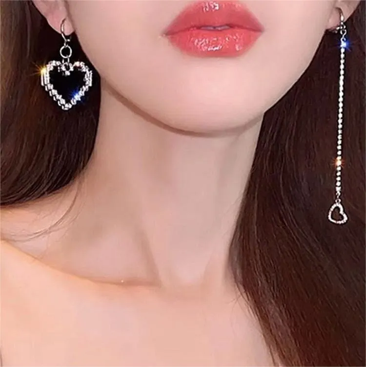 Sweet Detachable Heart Earrings Necklace