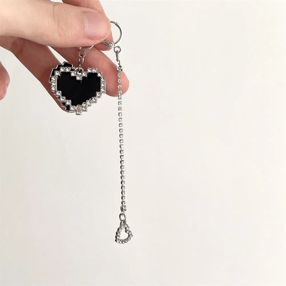 Sweet Detachable Heart Earrings Necklace