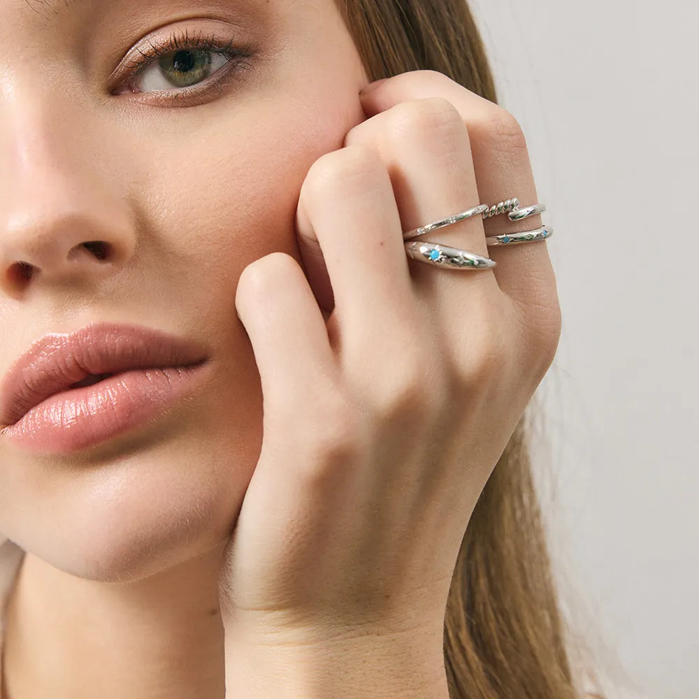 Teddi Ring Sterling Silver - Silver   Turquoise