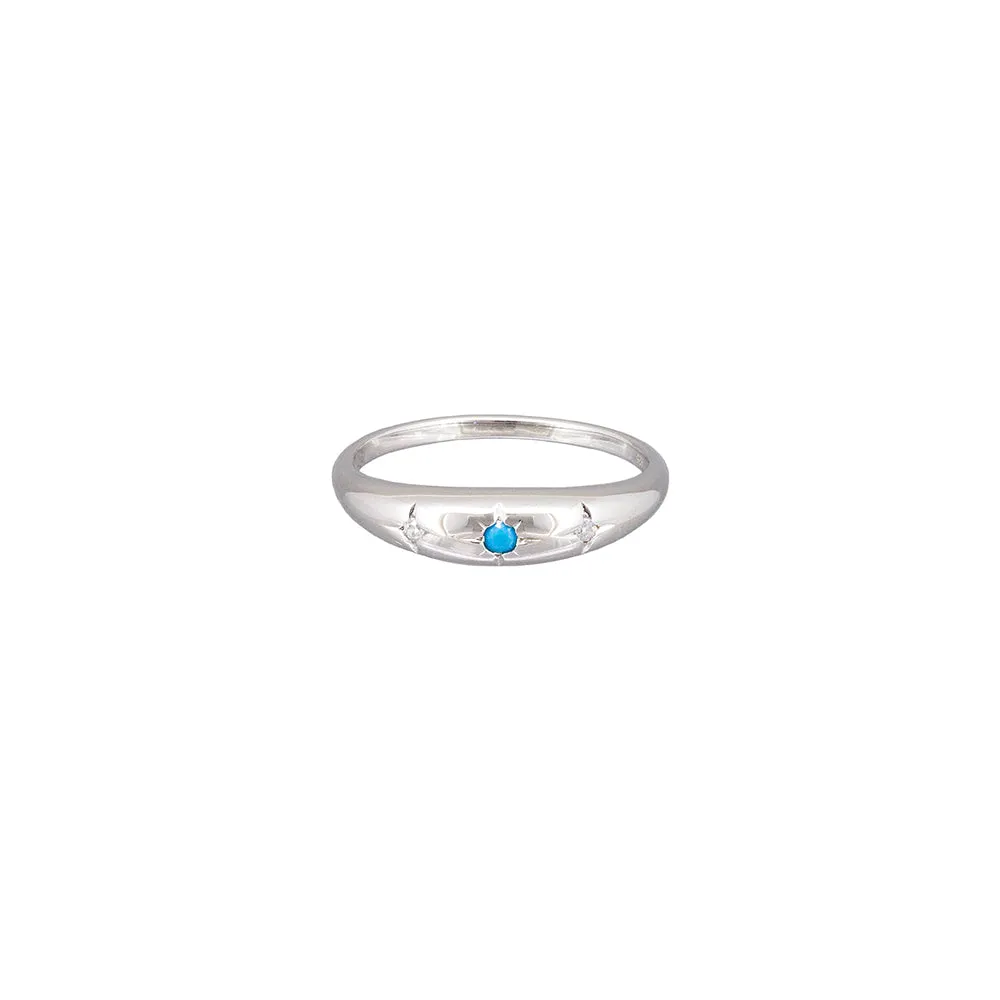 Teddi Ring Sterling Silver - Silver   Turquoise