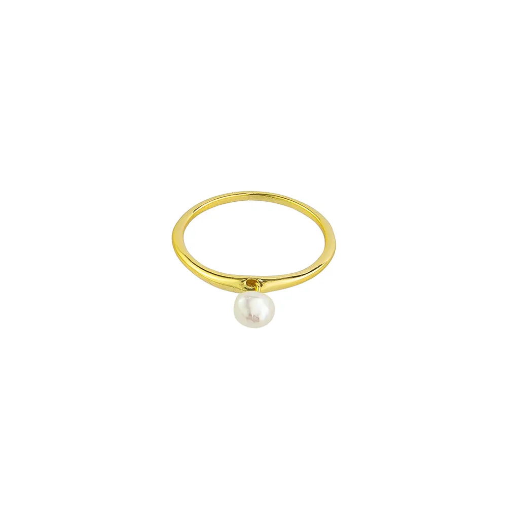 Tennille Pearl Ring Sterling Silver - Gold