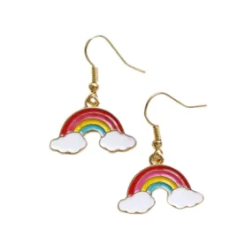The Bullish Store Women's Sunny Skies '70s-'80s Style Enamel Rainbow Hook Earrings