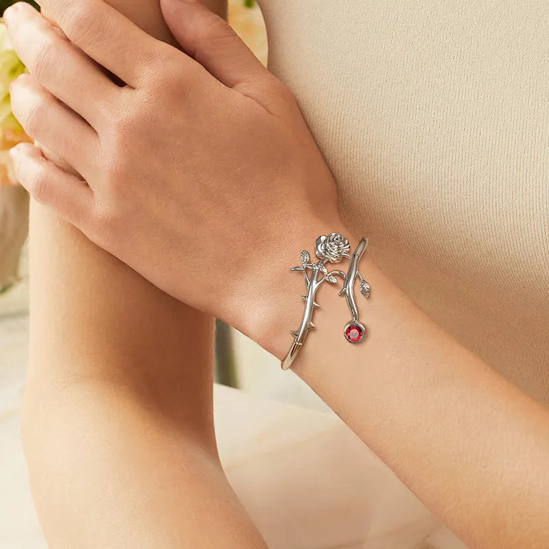 Tokyo Mart Gothic Vintage Rose Bracelets Jewelry Women Girls 3D Rose Flower Cuff Bangle Bracelet Romantic Birthday Valentine's Day Gifts