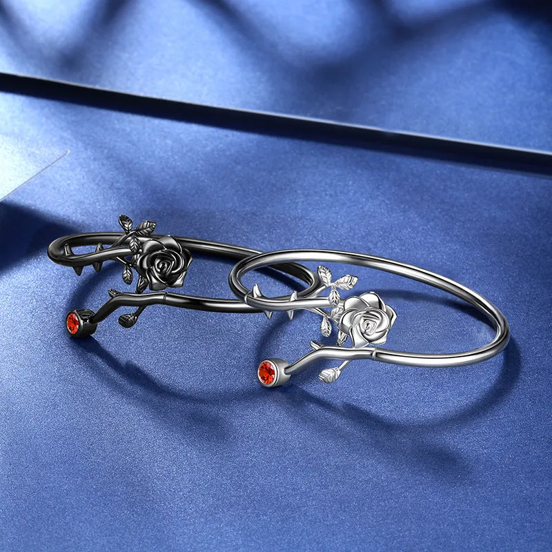 Tokyo Mart Gothic Vintage Rose Bracelets Jewelry Women Girls 3D Rose Flower Cuff Bangle Bracelet Romantic Birthday Valentine's Day Gifts