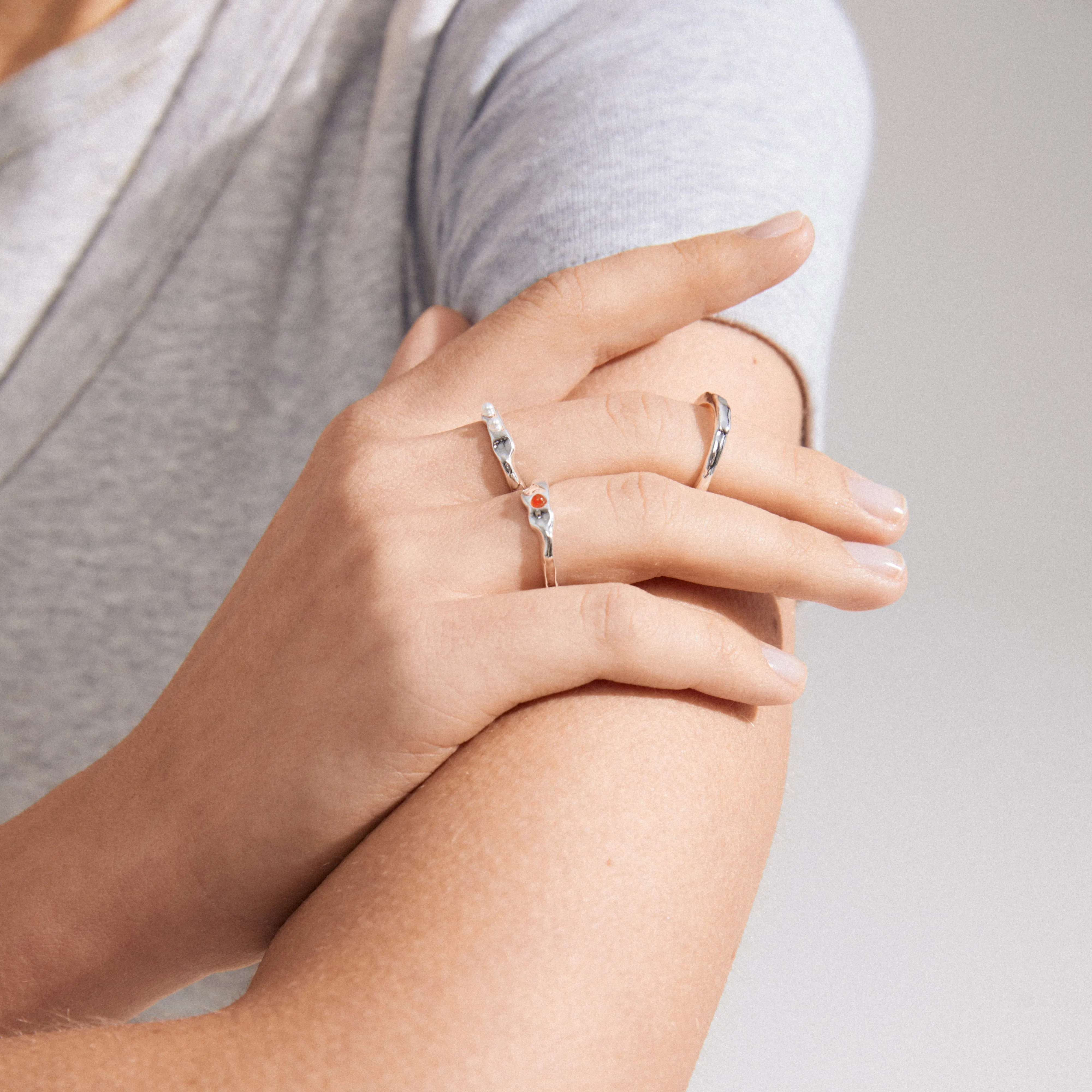 TRUST ring 3-in-1 set silver-plated