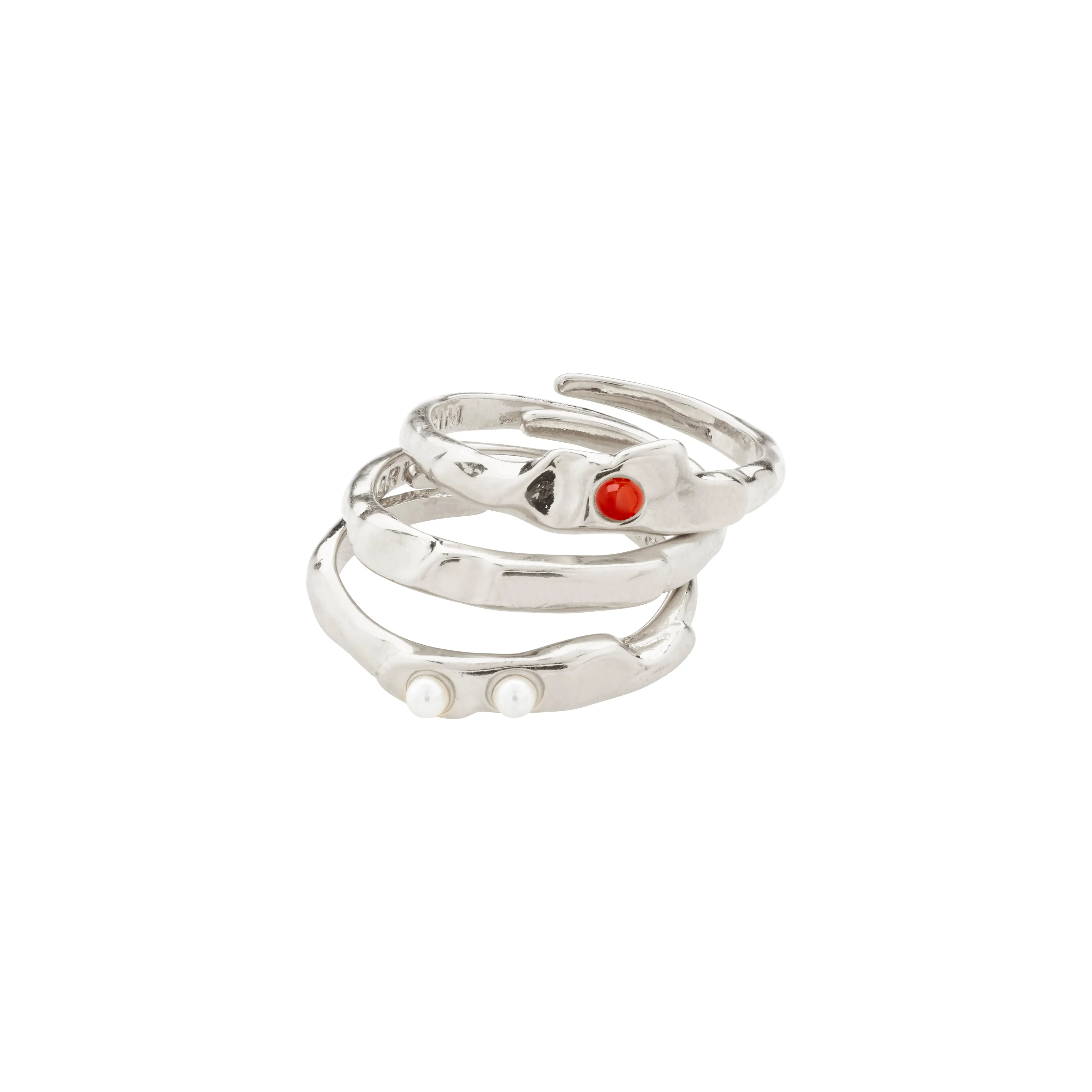 TRUST ring 3-in-1 set silver-plated