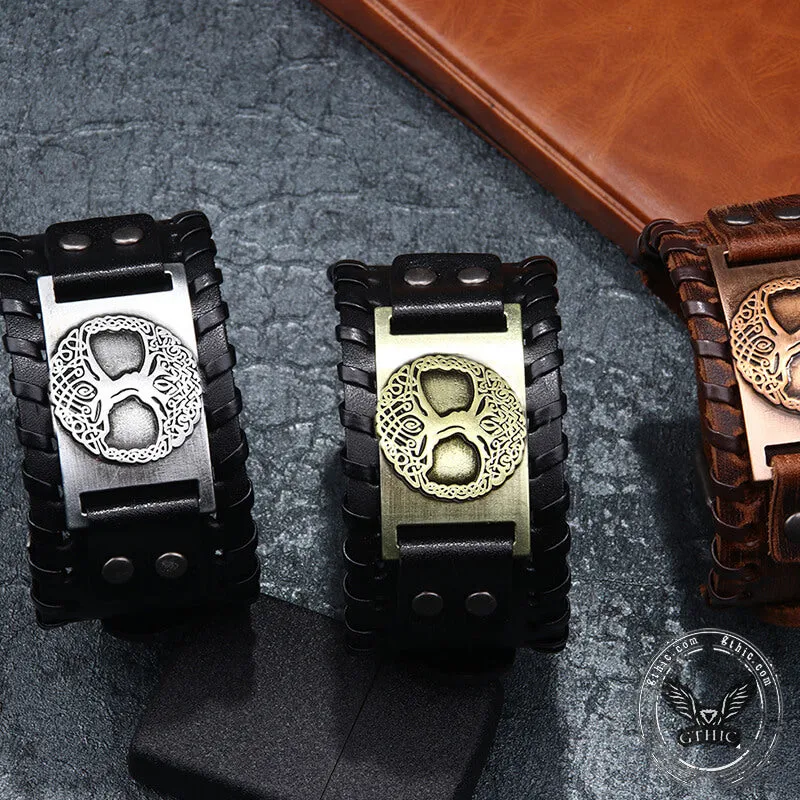 Viking Tree of Life Alloy Leather Bracelet