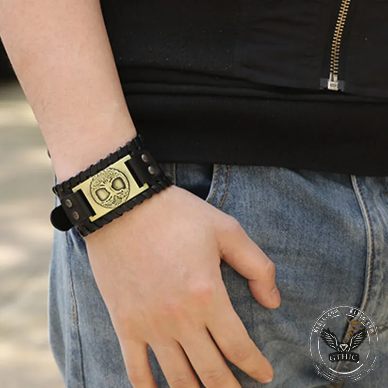 Viking Tree of Life Alloy Leather Bracelet