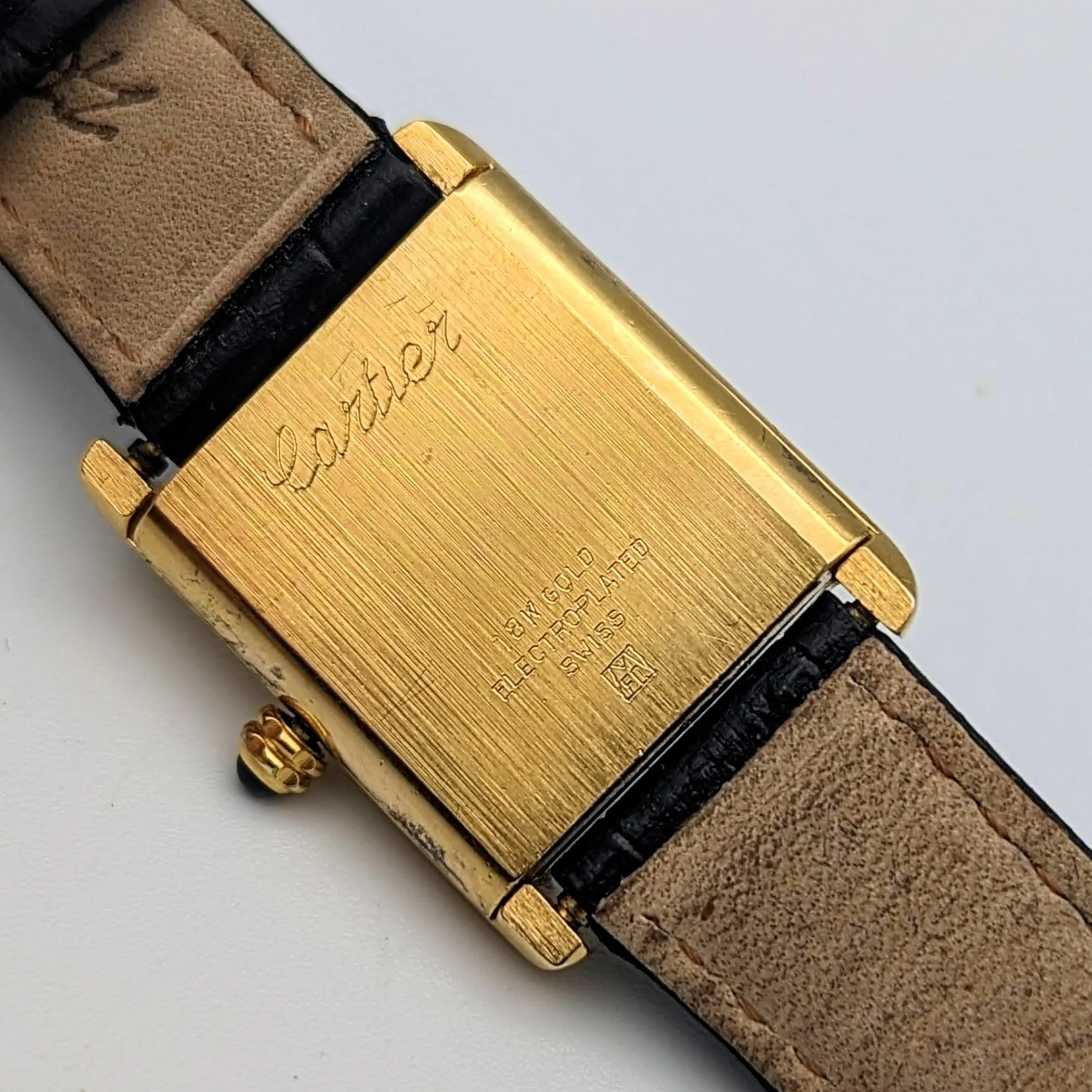 Vintage CARTIER Tank Wristwatch Swiss Caliber ETA 2512 17 Jewels White Dial Watch Great Condition