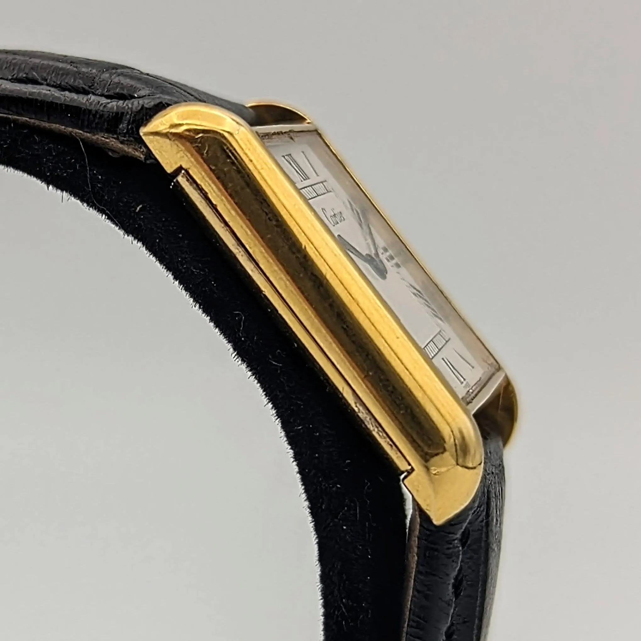 Vintage CARTIER Tank Wristwatch Swiss Caliber ETA 2512 17 Jewels White Dial Watch Great Condition