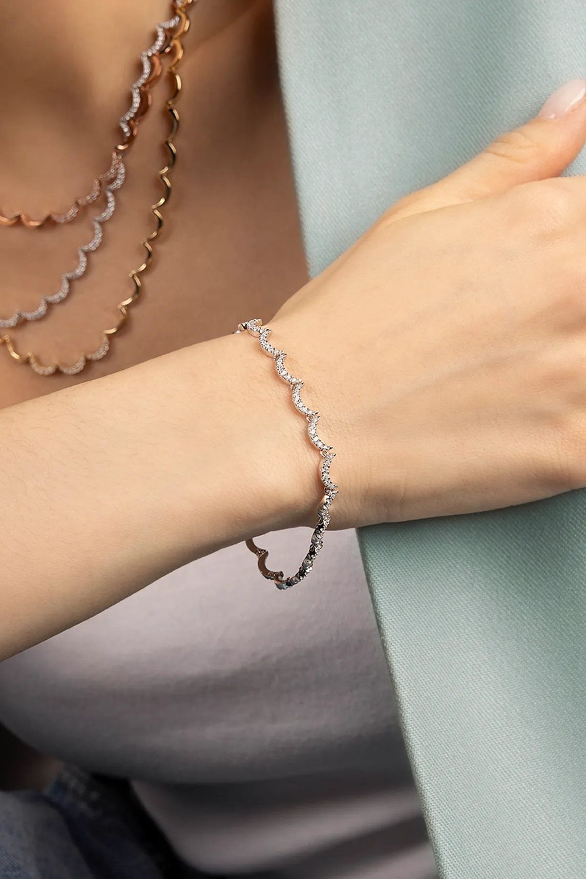 Wavy Silver Bracelet
