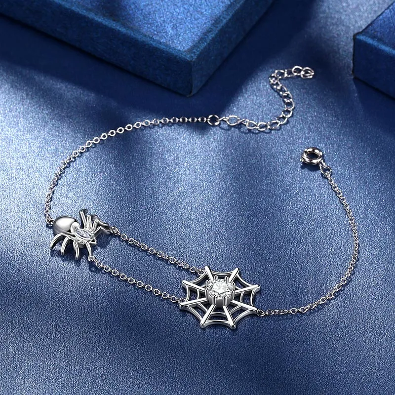 Women Halloween Spider Bracelets Spider Web Tarantula Anklets Cosplay Party Jewelry